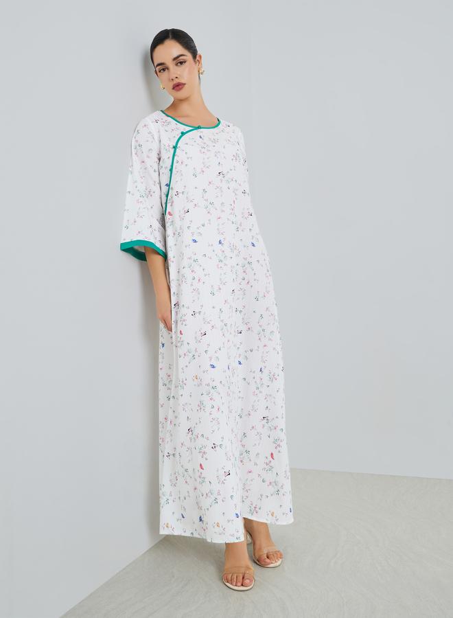 ستايلي جلابية بطبعة زهور بقصة واسعة - Image 5